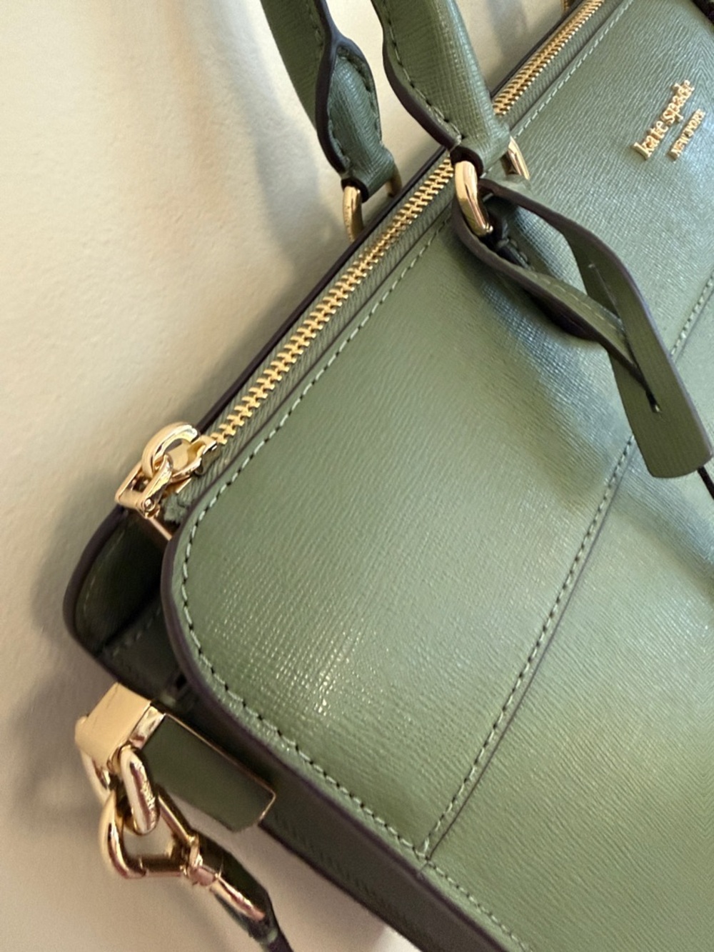 ๐ NWOT ๐ kate spade Forest Green Leather Satchel with Removable Strap - Picture 6 of 14